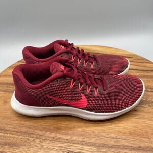 Nike Flex RN Shoes Womens 7.5 Red Running Comfort Athletic Walking Gym Sneakers